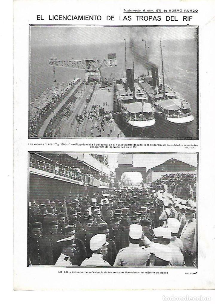 Sammelleidenschaft Papier: A&Ntilde;O 1912 RECORTE PRENSA LICENCIAMIENTO TROPAS DEL RIF VAPOR LAZARO SISTER MELILLA EJERCITO VALENCIA