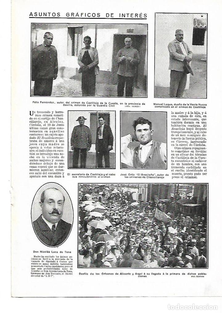 Sammelleidenschaft Papier: A&Ntilde;O 1912 RECORT PRENSA CASTILLEJA DE LA CUESTA SEVILLA CRIMEN CORTIJO CHANCILLAREJO ALCOLEA CORDOBA