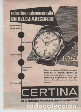Coleccionismo: ANUNCIO PUBLICIDAD RELOJES CERTINA