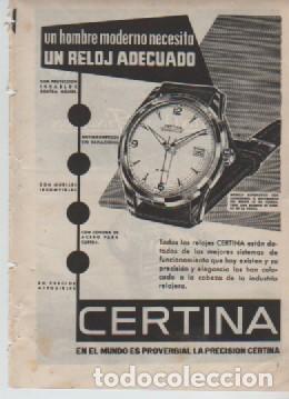 Coleccionismo: ANUNCIO PUBLICIDAD RELOJES CERTINA-CORREAS ELASTOFIXO