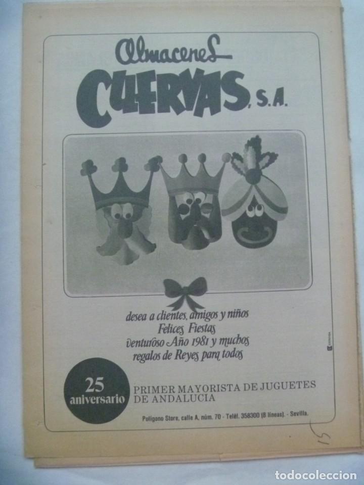 Coleccionismo: HOJA DE PERIODICO CON PUBLICIDAD DE ALMACENES CUERVAS , SEVILLA . A&Ntilde;OS 70
