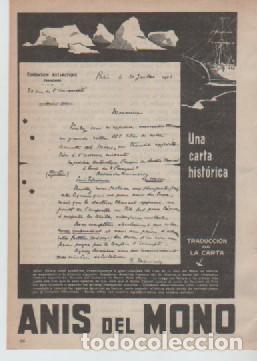 Coleccionismo: ANUNCIO PUBLICIDAD ANIS DEL MONO