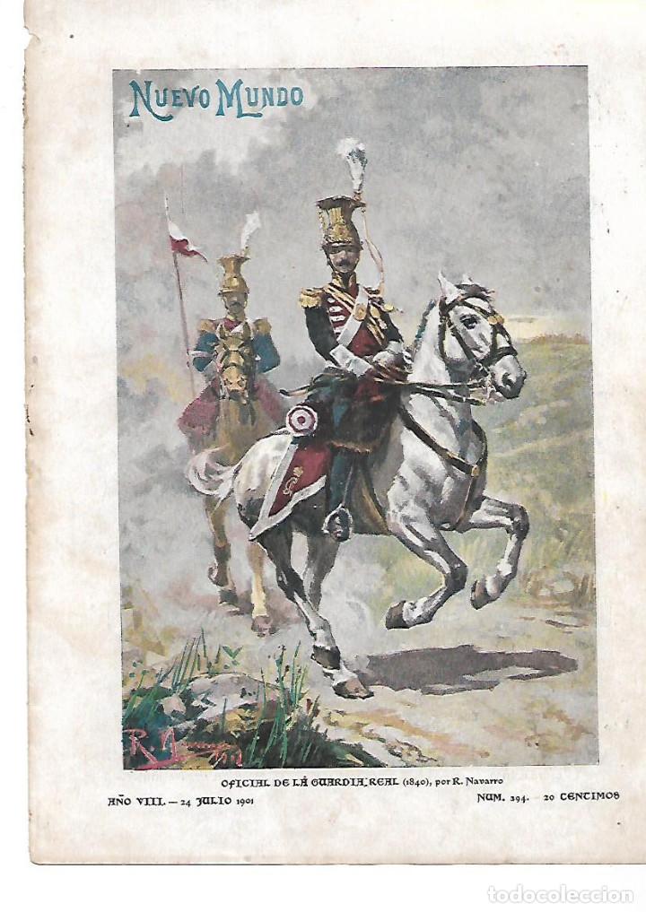 Coleccionismo: A&Ntilde;O 1901 RECORTE PRENSA DIBUJO OFICIAL DE LA GUARDIA REAL POR R NAVARRO