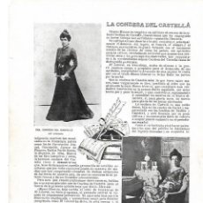 Coleccionismo: AÑO 1901 RECORTE PRENSA LA CONDESA DEL CASTELLA ESCRITORA LITERATURA POESIA. Lote 401133084