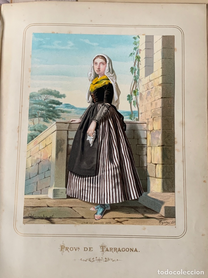 Collezionismo: 1872 Cromolitograf&iacute;a Tarragona. Las mujeres espa&ntilde;olas. Guijarro
