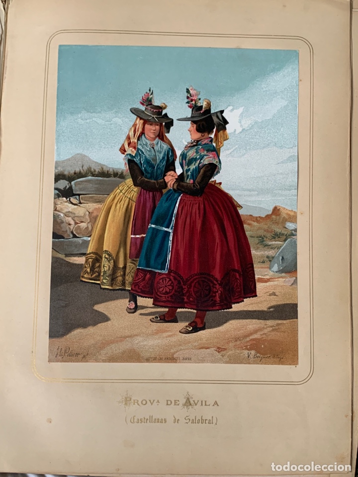 Collezionismo: Avila Salobral 1872 Cromolitograf&iacute;a . Las mujeres espa&ntilde;olas. Guijarro. Provincia de Avila