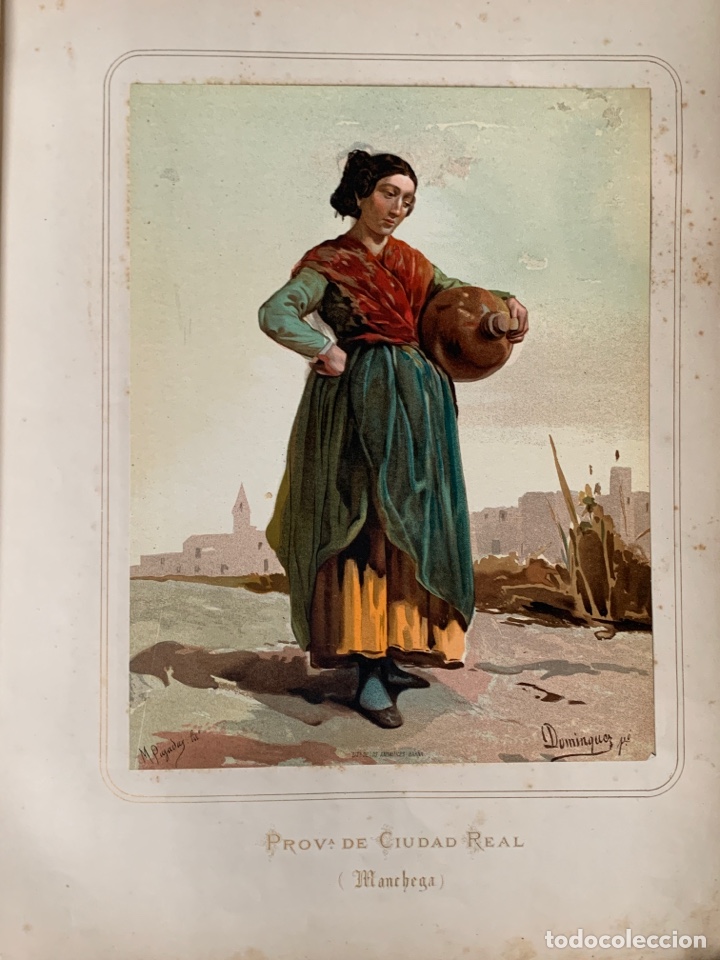 Collezionismo: Ciudad Real ( Manchega) 1872 Cromolitograf&iacute;a . Las mujeres espa&ntilde;olas. Guijarro.