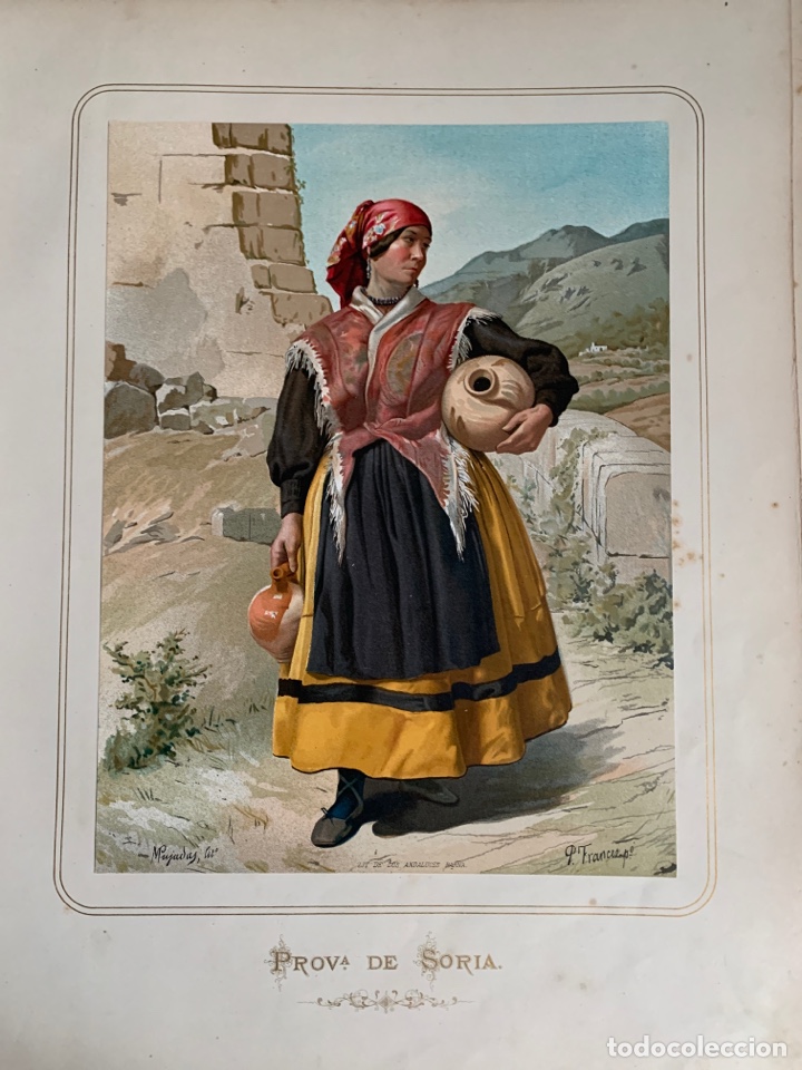 Collezionismo: Soria 1872 Cromolitograf&iacute;a . Las mujeres espa&ntilde;olas. Guijarro. Provincia de Soria