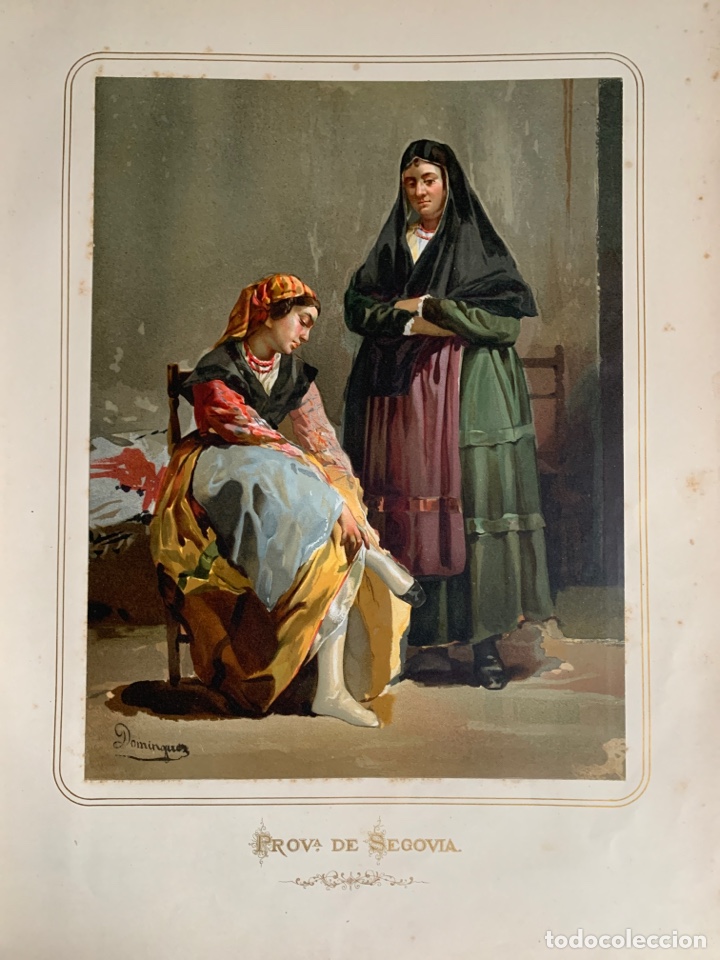 Collezionismo: Segovia 1872 Cromolitograf&iacute;a . Las mujeres espa&ntilde;olas. Guijarro. Provincia de Segovia