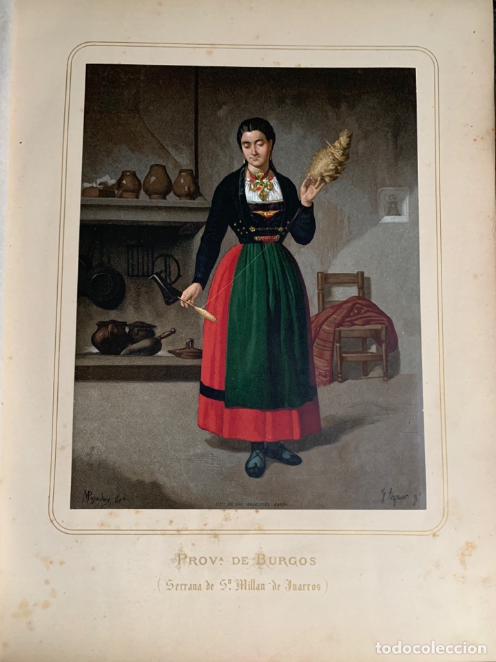 Collezionismo: San Mill&aacute;n de Juarros Burgos 1872 Cromolitograf&iacute;a . Las mujeres espa&ntilde;olas. Guijarro.