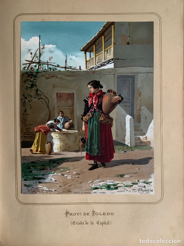 Collezionismo: Toledo 1872 Cromolitograf&iacute;a . Las mujeres espa&ntilde;olas. Guijarro. Toledo (Criada de la capital)