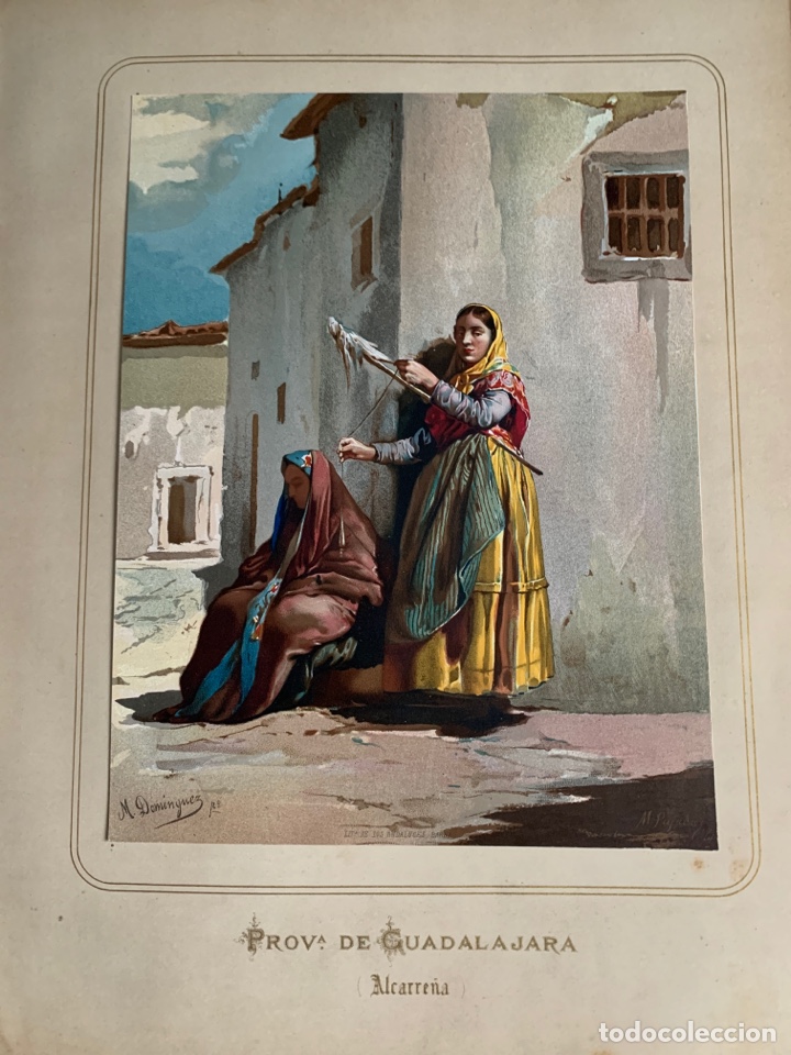 Collezionismo: Guadalajara (Alcarre&ntilde;a) 1872 Cromolitograf&iacute;a . Las mujeres espa&ntilde;olas. Guijarro.