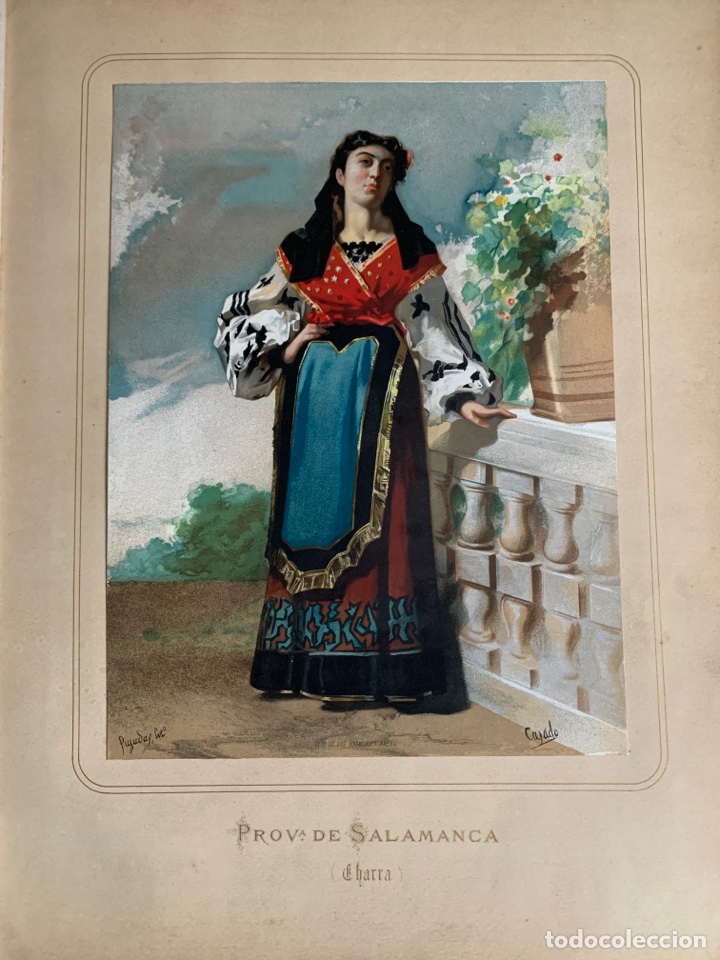Collezionismo: Salamanca (Charra) 1872 Cromolitograf&iacute;a . Las mujeres espa&ntilde;olas. Guijarro.