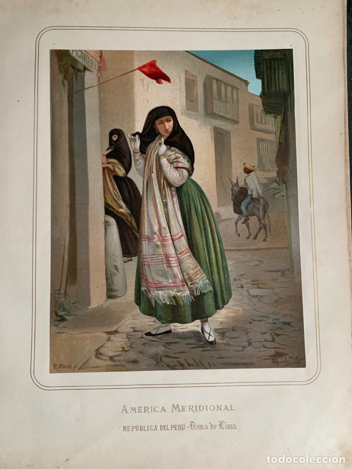 Collezionismo: Am&eacute;rica meridional. Per&uacute;. Dama de Lima. 1872 Cromolitograf&iacute;a . Las mujeres espa&ntilde;olas. Guijarro.