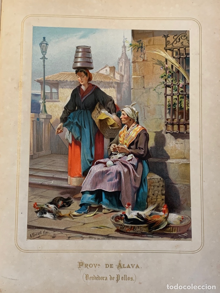 Collezionismo: &Aacute;lava (Vendedora de pollos) 1872 Cromolitograf&iacute;a . Las mujeres espa&ntilde;olas. Guijarro.