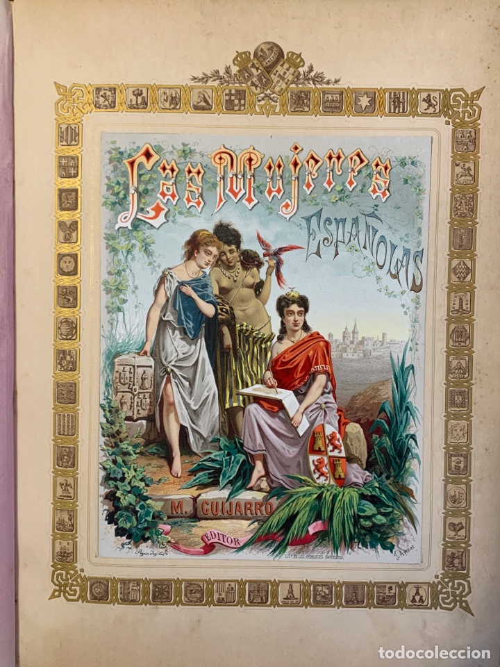 Collezionismo: Portada de la obra Las mujeres espa&ntilde;olas. Guijarro. 1872 Cromolitografia