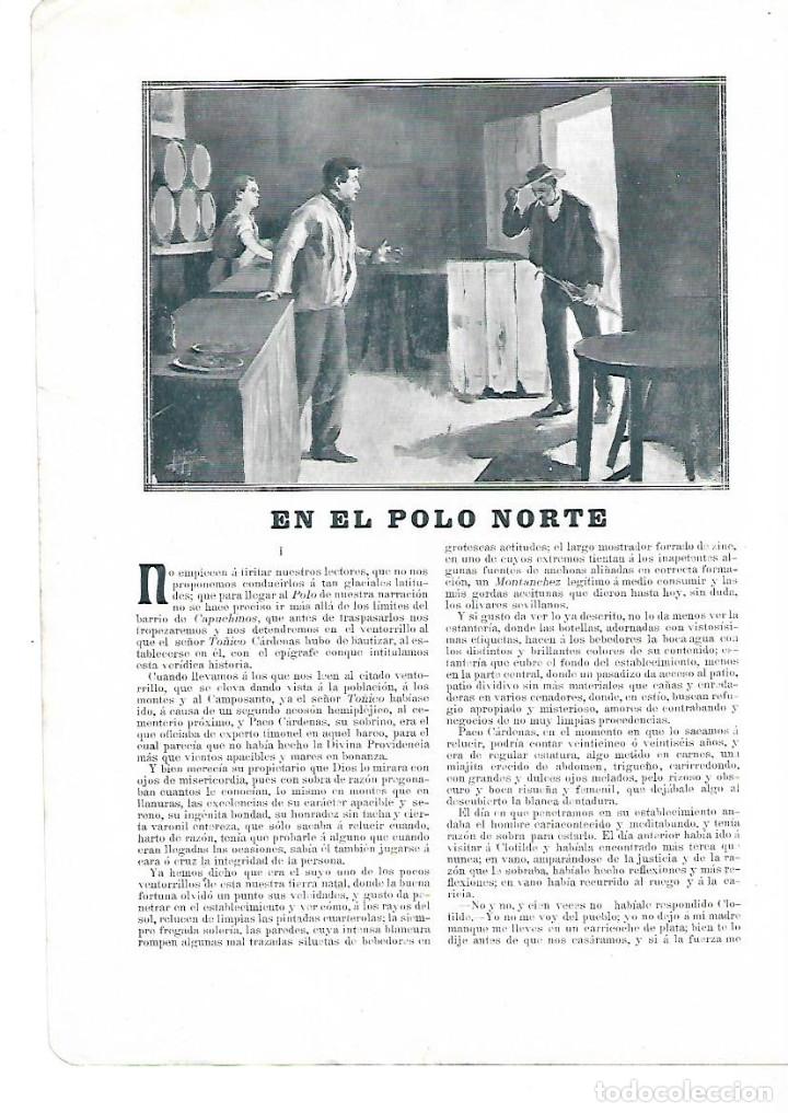 Collezionismo: A&Ntilde;O 1903 RECORTE PRENSA RELATO EN EL POLO NORTE POR ARTURO REYES DIBUJO VILA PRADES