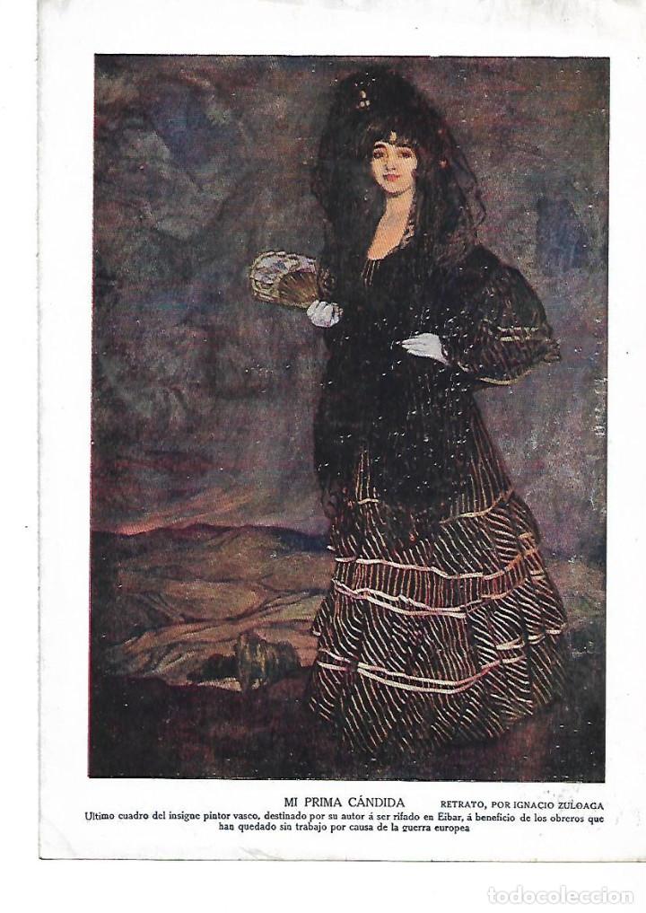 Collezionismo: A&Ntilde;O 191? PINTURA CUADRO MI PRIMA CANDIDA ZULOAGA RIFADO EN EIBAR OBREROS SIN TRABAJO POR LA GUERRA
