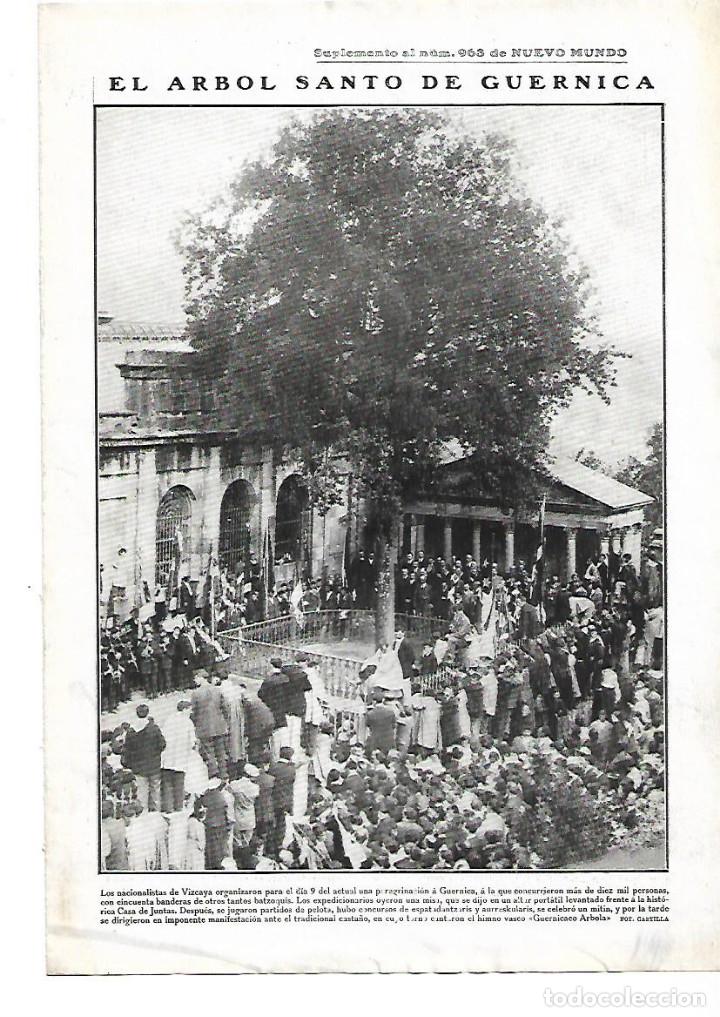 Collezionismo: A&Ntilde;O 1912 RECORTE PRENSA NACIONALISTAS VIZCAYA ARBOL SANTO GUERNICA BANDERAS BATZOQUIS