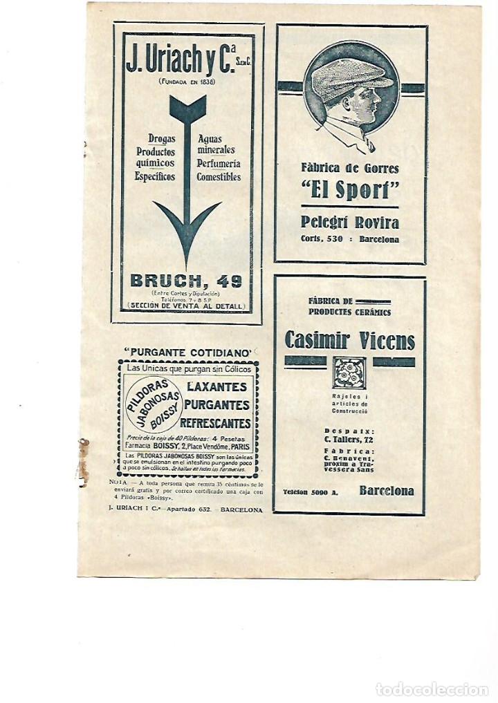 Coleccionismo: A&Ntilde;O 1923 PUBLICIDAD FABRICA GORRES GORRAS EL SPORT SPORI PELEGRI ROVIRA BARCELONA