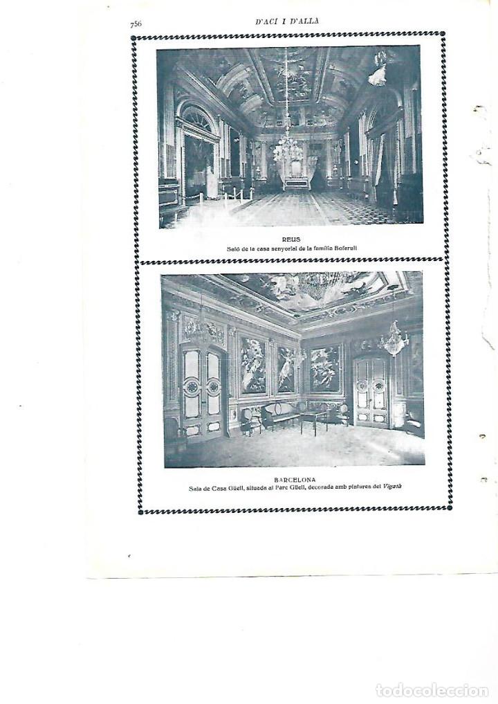 Sammelleidenschaft Papier: A&Ntilde;O 1923 CASAS SE&Ntilde;ORIALES CATALANAS INTERIOR SALA CASA GUELL DECORADA PINTURAS DEL VIGATA