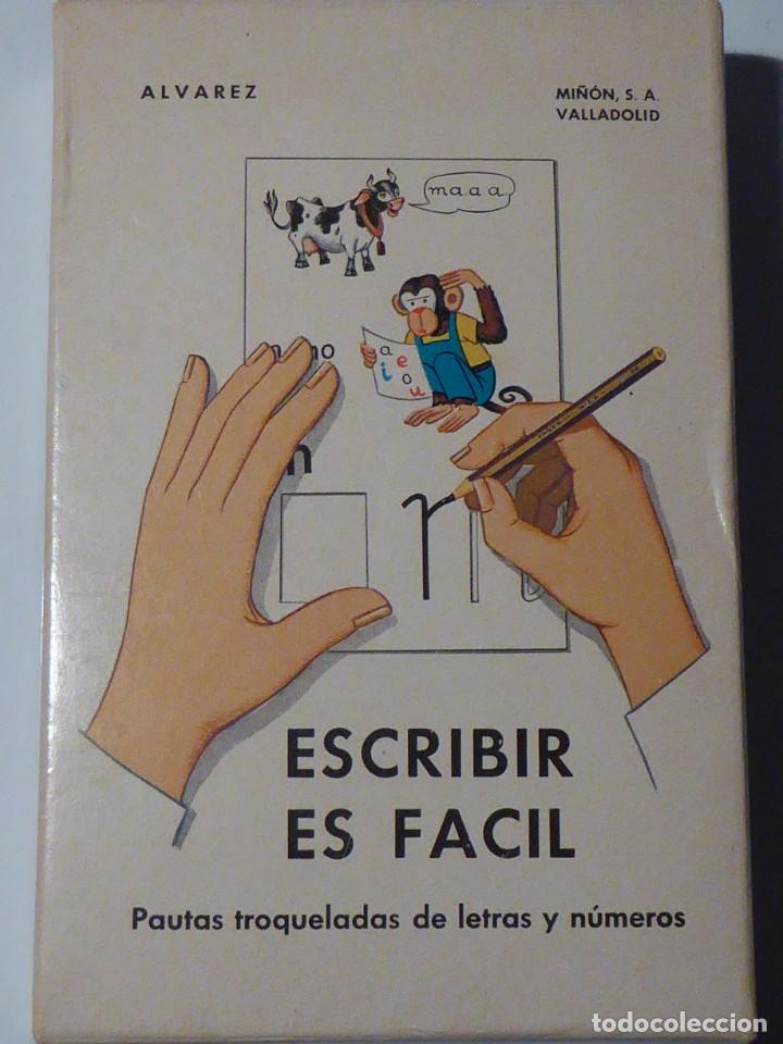 Coleccionismo: Antiguas tarjetas de escritura &rdquo;Escribir es facil&rdquo; Pautas troqueladas de letras y n&uacute;meros