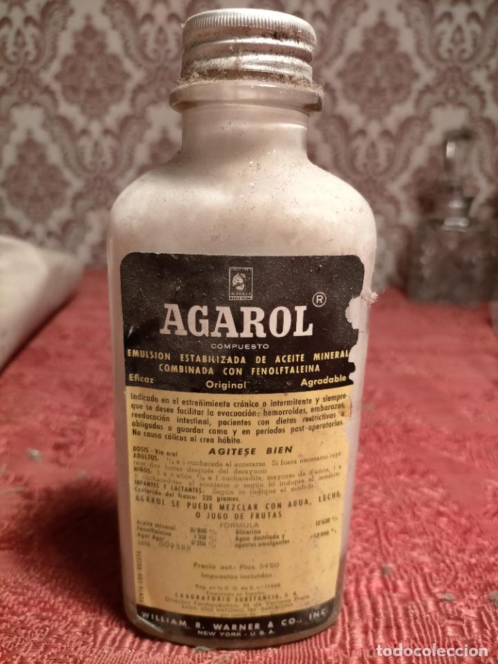 Coleccionismo: caja botella frasco de farmacia agarol medicina emulsion estabilizada de aceite mineral
