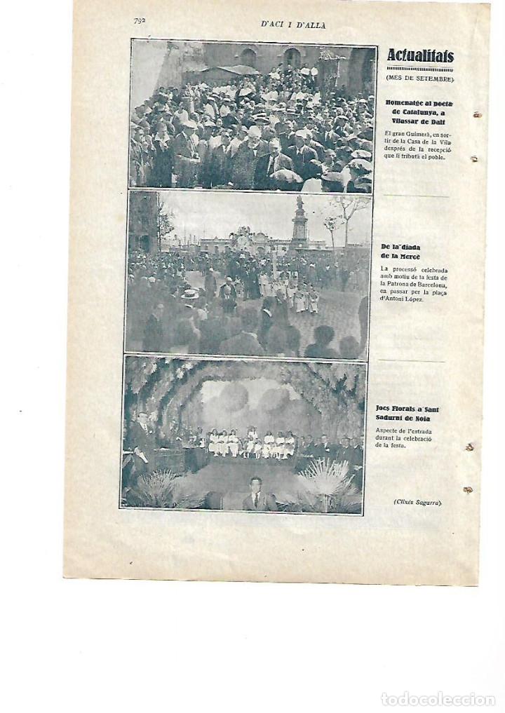 Coleccionismo: A&Ntilde;O 1923 RECORTE PRENSA HOMENAJE AL POETA GUIMERA EN VILASSAR DE DALT