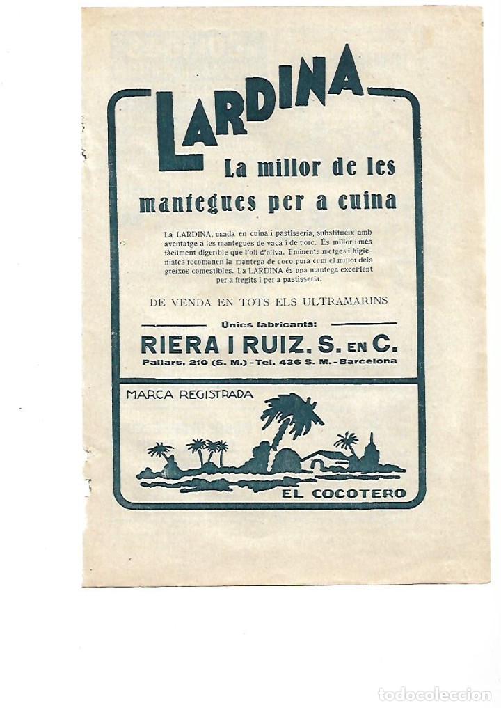 Collezionismo: A&Ntilde;O 1923 RECORTE PRENSA PUBLICIDAD MANTEQUILLA MANTEGA LARDINA RIERA RUIZ BARCELONA