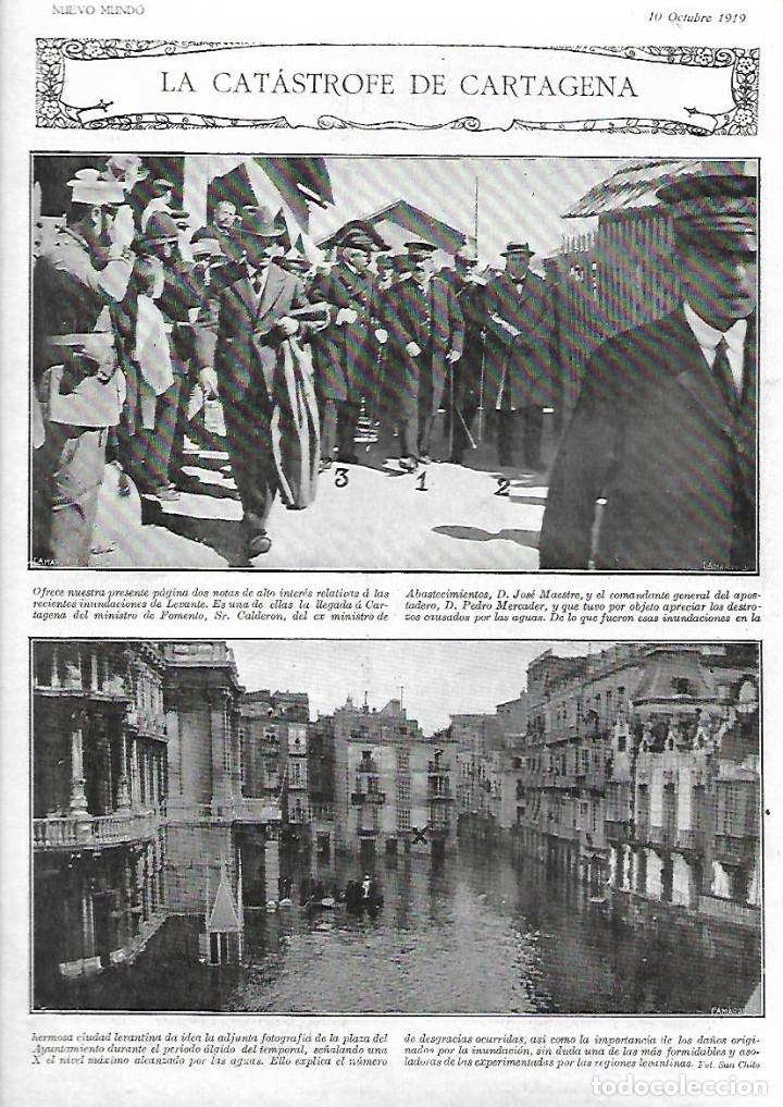 Colecionismo: A&Ntilde;O 1919 HOJA NOTICIA CATASTROFE INUNDACIONES CARTAGENA PLAZA DEL AYUNTAMIENTO