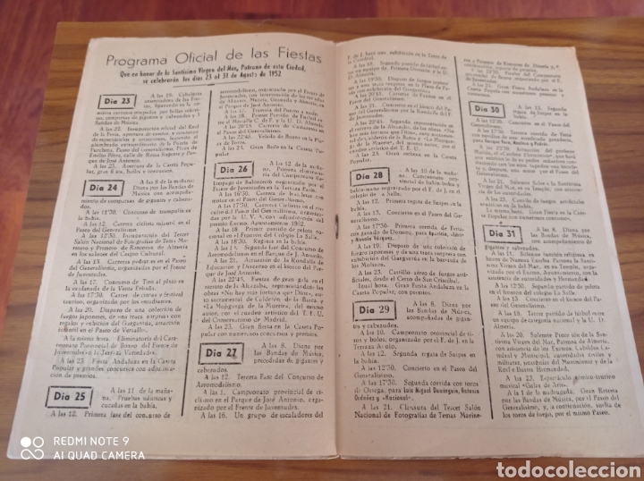 Coleccionismo: ALMER&Iacute;A PROGRAMA DE FERIA A&Ntilde;O 1952 - Foto 2