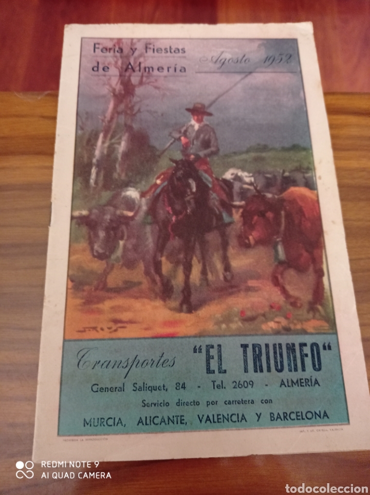 Coleccionismo: ALMER&Iacute;A PROGRAMA DE FERIA A&Ntilde;O 1952 - Foto 1