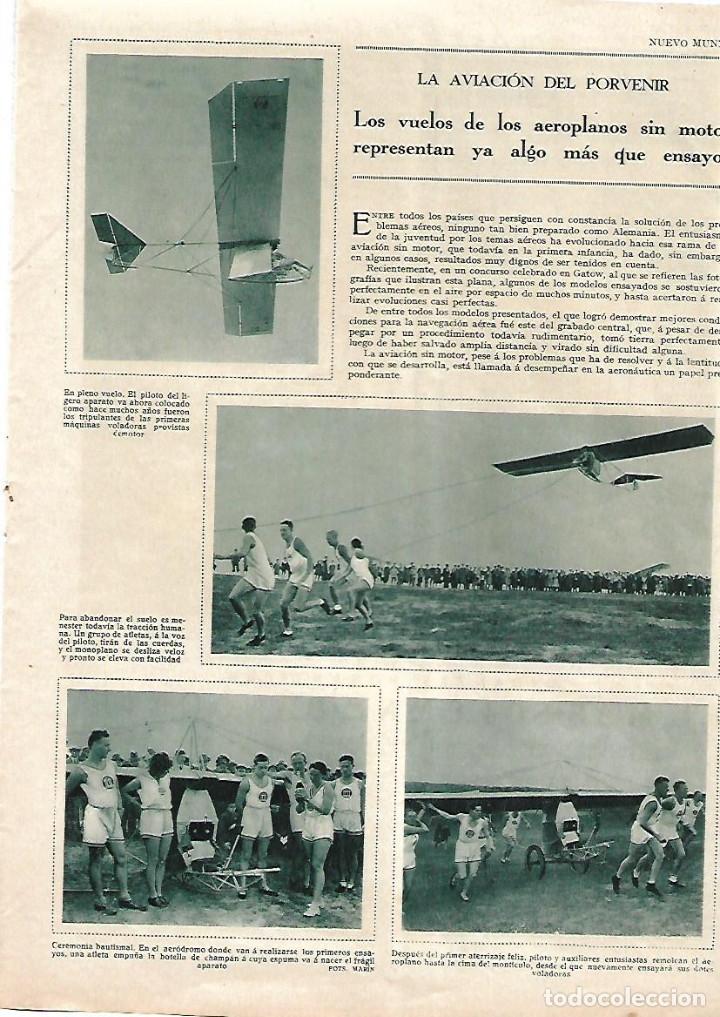 Coleccionismo: A&Ntilde;O 1930 HOJA REPORTAJE AVIACION VUELO AEROPLANOS SIN MOTOR TRACCION HUMANA ATLETAS