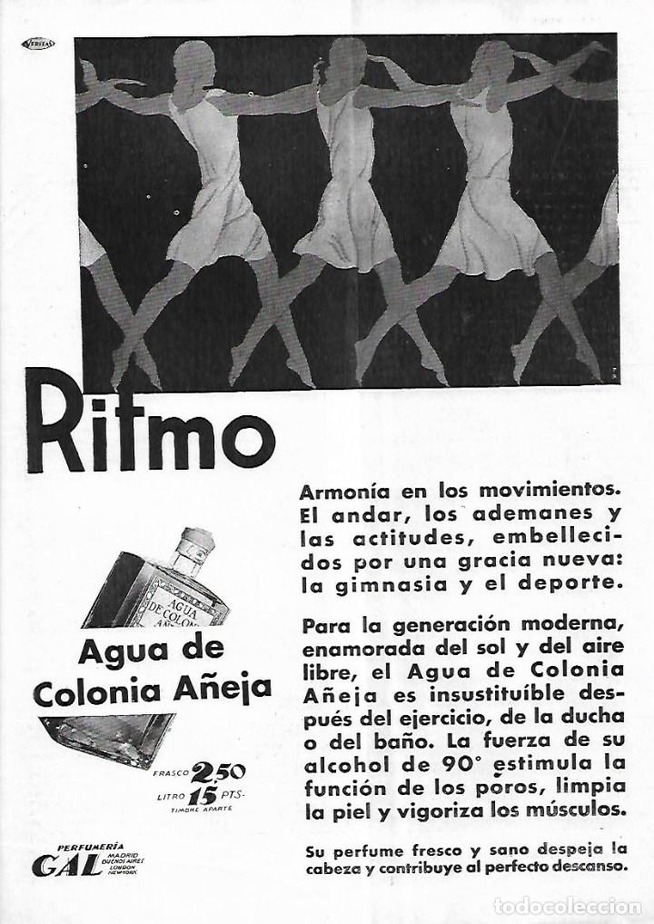 Coleccionismo: A&Ntilde;O 1930 RECORTE PRENSA PUBLICIDAD RITMO AGUA DE COLONIA A&Ntilde;EJA PERFUMERIA GAL