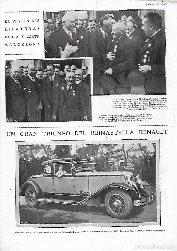 Collezionismo: A&Ntilde;O 1930 HOJA NOTICIA EL REY VISITA HILATURAS FABRA Y COATS BARCELONA SEBASTIAN COTS PUIGBO MEDALLA