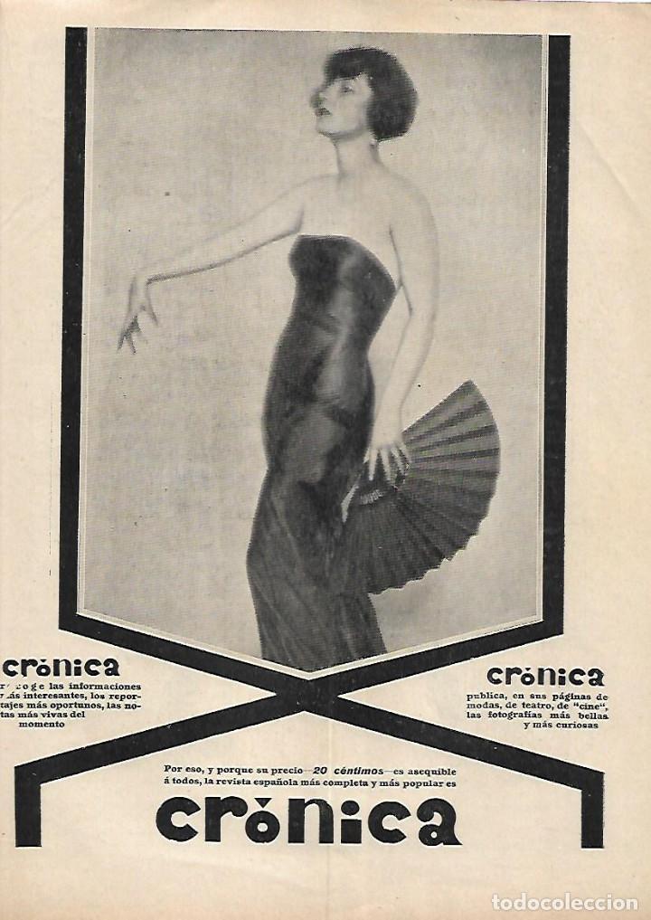 Coleccionismo: A&Ntilde;O 1930 RECORTE PRENSA PUBLICIDAD DE LA REVISTA CRONICA
