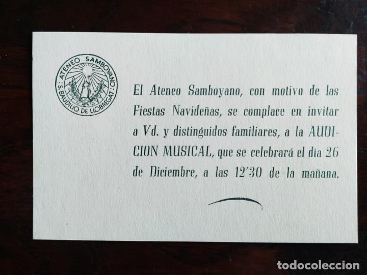 Sammelleidenschaft Papier: Una tarjeta del Ateneu Santboia Sant Boi de Llobregat felicitando las navidades a los socios