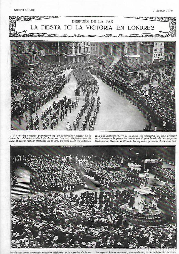 Coleccionismo: A&Ntilde;O 1919 RECORTE PRENSA FIESTA DE LA VICTORIA EN LONDRES INGLATERRA