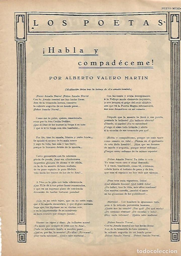Coleccionismo: A&Ntilde;O 1930 RECORTE PRENSA POESIA HABLA Y COMPADECEME LA AMADA INMOVIL ALBERTO VALERO MARTIN