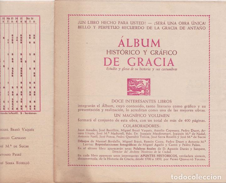 Coleccionismo: GUIA PROGRAMA GENERAL DE LA FIESTA MAYOR DE GRACIA - 1951 - Foto 2