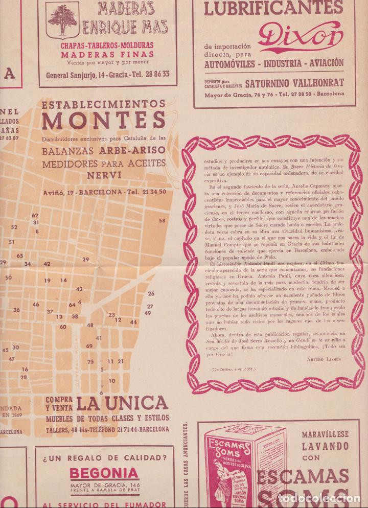 Coleccionismo: GUIA PROGRAMA GENERAL DE LA FIESTA MAYOR DE GRACIA - 1951 - Foto 3