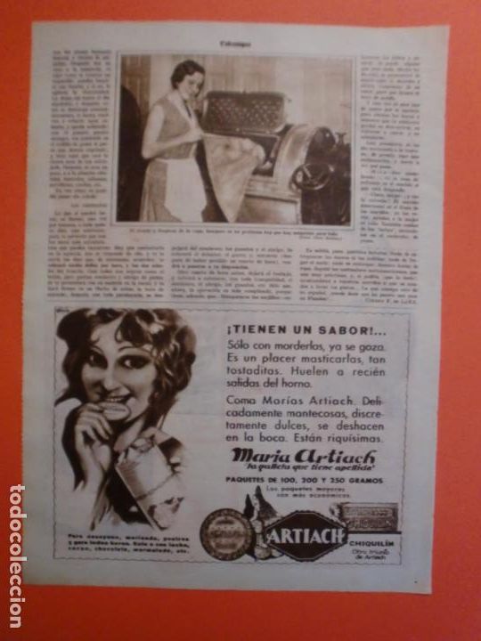 Colecionismo: GALLETAS CON LECHE FRESCA MARIA Y CHIQUILIN DE ARTIACH - 21/3/1931