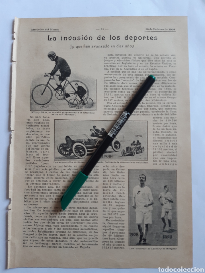 Coleccionismo: DEPORTES. LO QUE HAN AVANZADO EN DIEZ A&Ntilde;OS. CICLISMO, AUTOM&Oacute;VILES, AVI&Oacute;N, ZEPPELIN / PALOMITAS CHINA