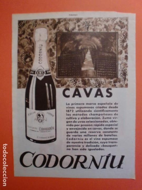 Coleccionismo: CAVAS CODORN&Iacute;U - 25/7/1931 - Foto 1