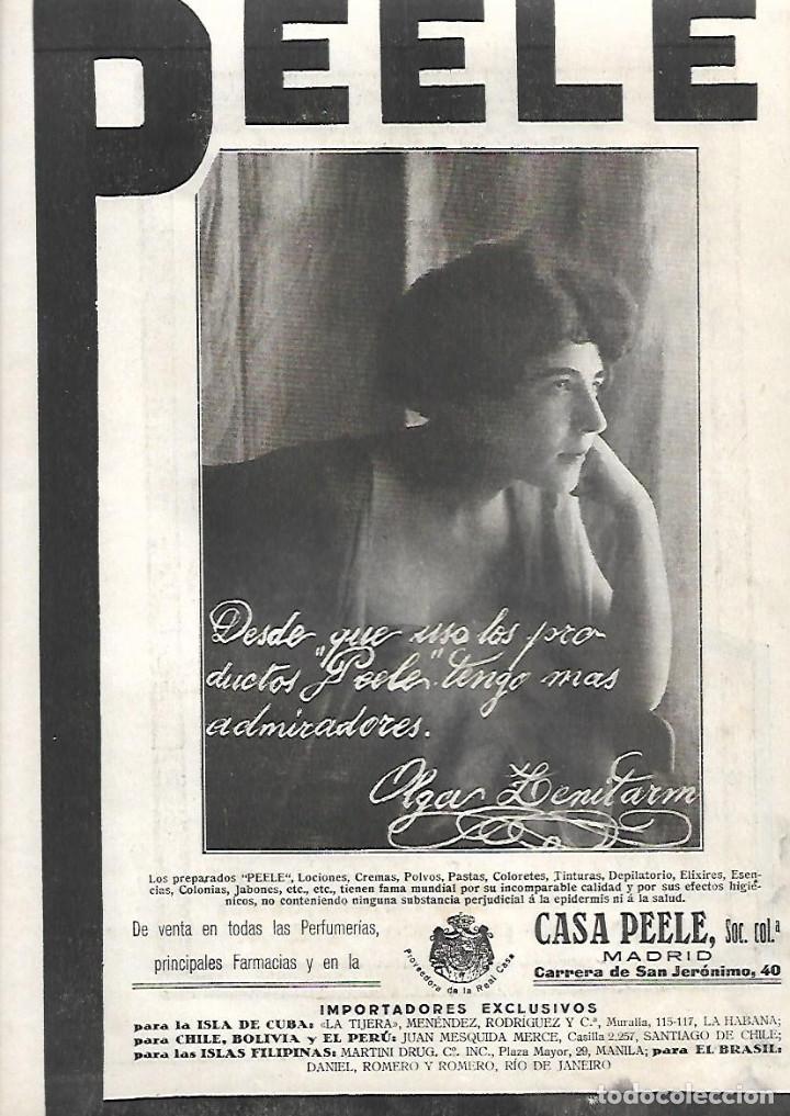 Sammelleidenschaft Papier: A&Ntilde;O 1919 RECORTE PRENSA PUBLICIDAD COSMETICA CASA PEELE