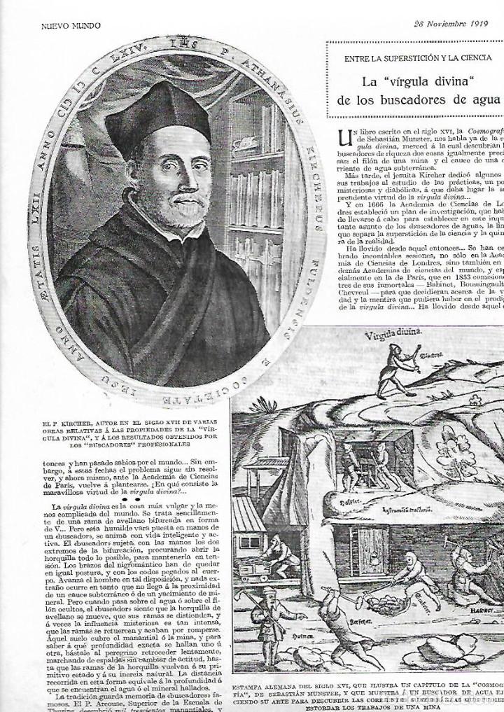 Collezionismo: A&Ntilde;O 1919 HOJAS REPORTAJE LOS BUSCADORES DE AGUA VARA DE AVELLANO VIRGULA DIVINA KIRCHER