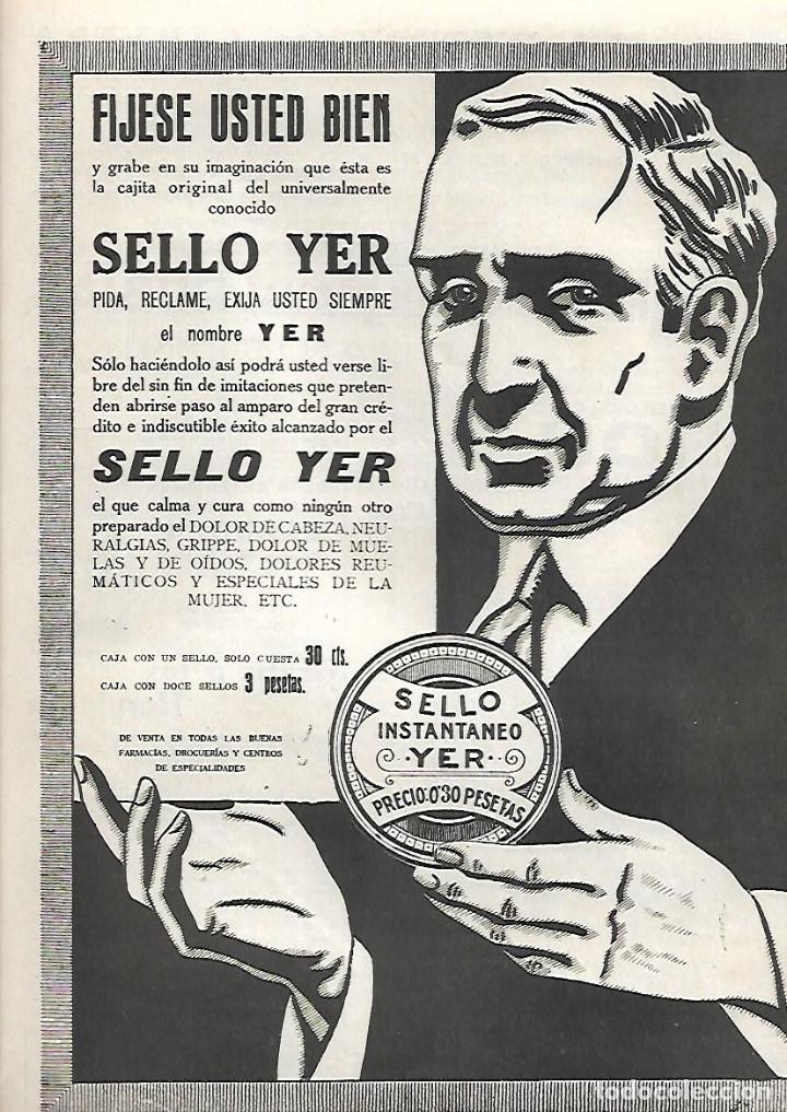 Sammelleidenschaft Papier: A&Ntilde;O 1919 RECORTE PRENSA PUBLICIDAD SELLO YER PURGANTE