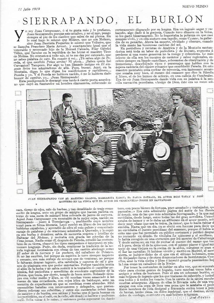 Collecting paper: &Ntilde;O 1919 SIERRAPANDO GALDOS MARGARITA XIRGU ESTRA&Ntilde;I RUIZ TATAY JOSE MONTERO FINCA SANTANDER MARIANELA