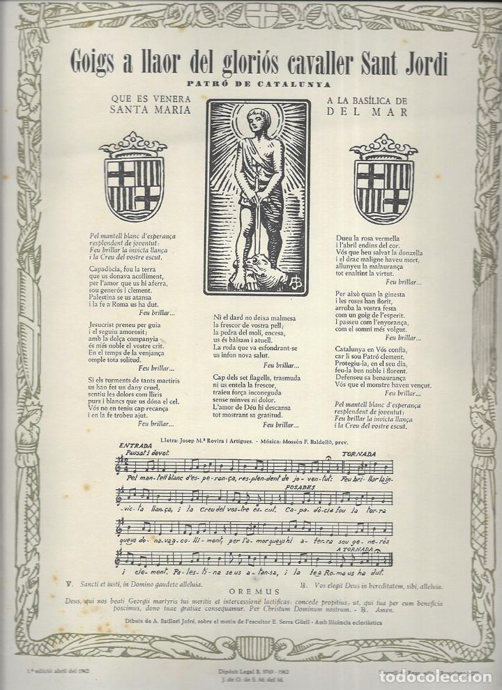 Coleccionismo: Goigs a llaor del glori&oacute;s cavaller Sant Jordi Patr&oacute; de Catalunya 1962
