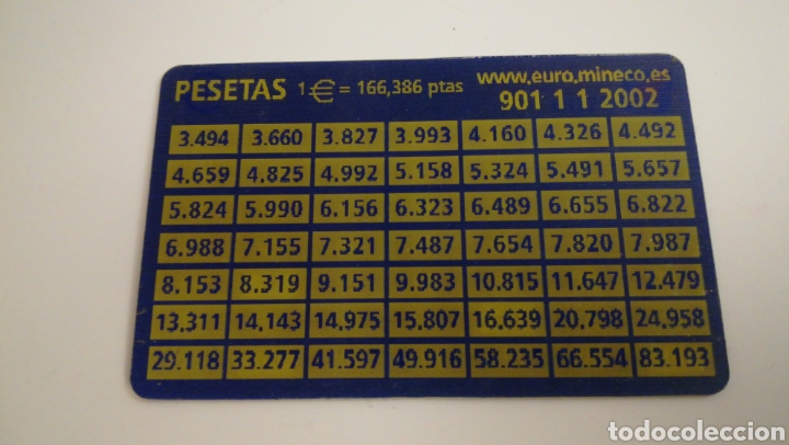 Coleccionismo: TARJETA CONVERTIDOR EUROS